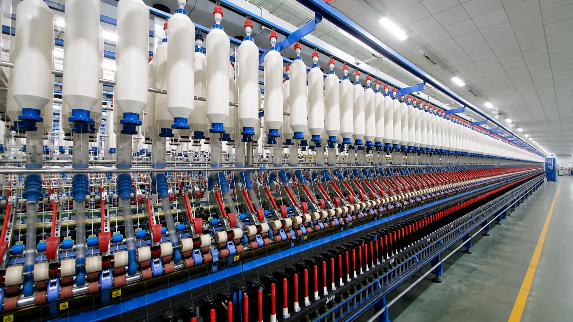 Automated yarn production line at H&D Group spinning mill