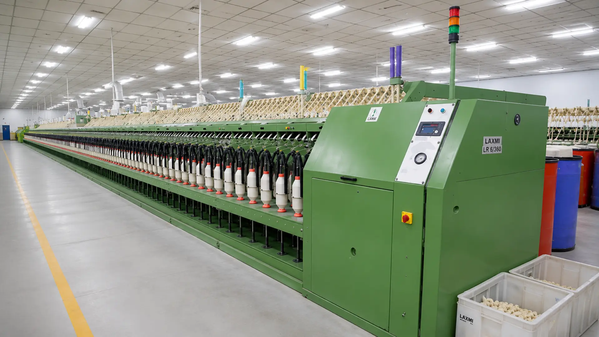 Ring frame spinning machine line at H&D Technical Textiles Dhule
